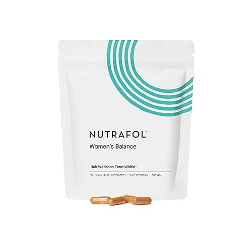Nutrafol Women's Balance Hair Growth Supplements, Ages 45 and Up, Nutrafol Women's Balance Hair Growth Supplements, Ages 45 and Up, Clinically Proven Hair Supplement for Visibly Thicker Hair and Scalp Coverage, Dermatologist Recommended - 1 Month Supply, 1 Refill Pouch