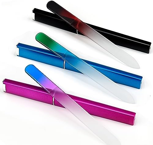 3 Pack Glass Nail File, EAONE Crystal Nail Files, Double-Sided 3 Pack Glass Nail File, EAONE Crystal Nail Files, Double-Sided Etched Fingernail Glass Nail Files for Natural Nails Professional Nail Care Tool Stocking Stuffers for Women Nail Foot Tool with Case