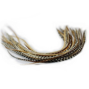 8" -12" in Length Beautiful Natural Beige & Brown Feathers for Hair Extension with Mixes of Browns & Beiges Feathers with Salon Quality 7 Feathers