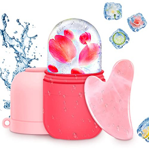 AURUZA Ice Face Roller and Gua Sha Set, Ice Roller for Face & Eye Puffiness Relief Beauty Facial Rollers Mold Icing Massage Skin Care Tools for Brighten Lubricate Shrink Pores Remove Fine Lines