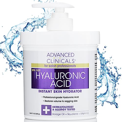 Advanced Clinicals Hyaluronic Acid Body Lotion & Face Moisturizer W/Vitamin Advanced Clinicals Hyaluronic Acid Body Lotion & Face Moisturizer W/Vitamin E | Hydrating Dry Skin Firming Lotion Minimizes Look Of Wrinkles, Stretch Marks, & Crepey Skin | Skin Care Products, 16 Oz