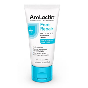 AmLactin Foot Repair Cream - 3 oz Foot Cream with 15% Lactic Acid - Exfoliator and Moisturizer for Dry Skin & Foot Care (Packaging May Vary)