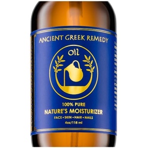 Ancient Greek Remedy Organic Face and Body Oil for Dry Skin, Hair, Hands, Cuticles and Nails Care. Olive, Lavender, Almond, Vitamin E and Grapeseed Oils. Natural Moisturizer for Women, Men 4oz
