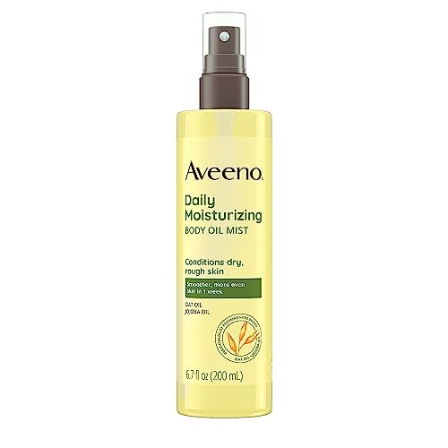 Aveeno Daily Moisturizing Dry Body Oil Mist with Oat and Aveeno Daily Moisturizing Dry Body Oil Mist with Oat and Jojoba Oil for Dry, Rough Sensitive Skin, Nourishing & Hypoallergenic Body Spray, Paraben-, Silicone- & Phthalate-Free, 6.7 fl. oz