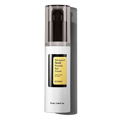 COSRX Advanced Snail Peptide Eye Cream with 73.7% Snail Mucin COSRX Advanced Snail Peptide Eye Cream with 73.7% Snail Mucin + 2% Niacinamide, 0.85 fl.oz / 25ml | Brightening Night Cream for Fine Lines & Dark Circles, Korean Skin Care, Not Tested on Animals