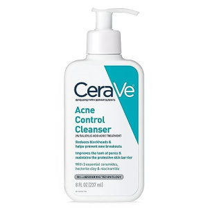 CeraVe Face Wash Acne Treatment | 2% Salicylic Acid Cleanser with Purifying Clay for Oily Skin | Blackhead Remover and Clogged Pore Control | Fragrance Free, Paraben Free & Non Comedogenic| 8 Ounce