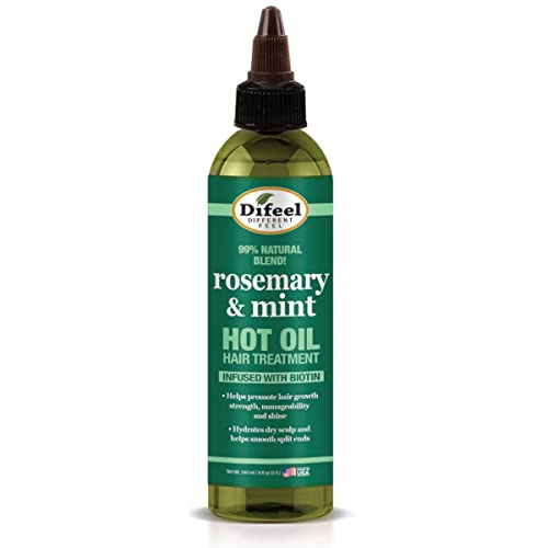Difeel Rosemary and Mint Hot Oil Hair Treatment with Biotin Difeel Rosemary and Mint Hot Oil Hair Treatment with Biotin 8 oz. - Hot Oil Treatment for Dry and Damaged Hair made with Natural Rosemary Oil for Hair Growth
