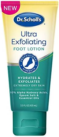 Dr. Scholl's Dry, Flaky Skin Remover Ultra Exfoliating Foot Lotion Dr. Scholl's Dry, Flaky Skin Remover Ultra Exfoliating Foot Lotion with Urea for Rough Dry Cracked Feet, Heal and Moisturize for Healthy Looking Feet, Intensive Foot Care, Alpha Hydroxy Acids, 3.5 oz