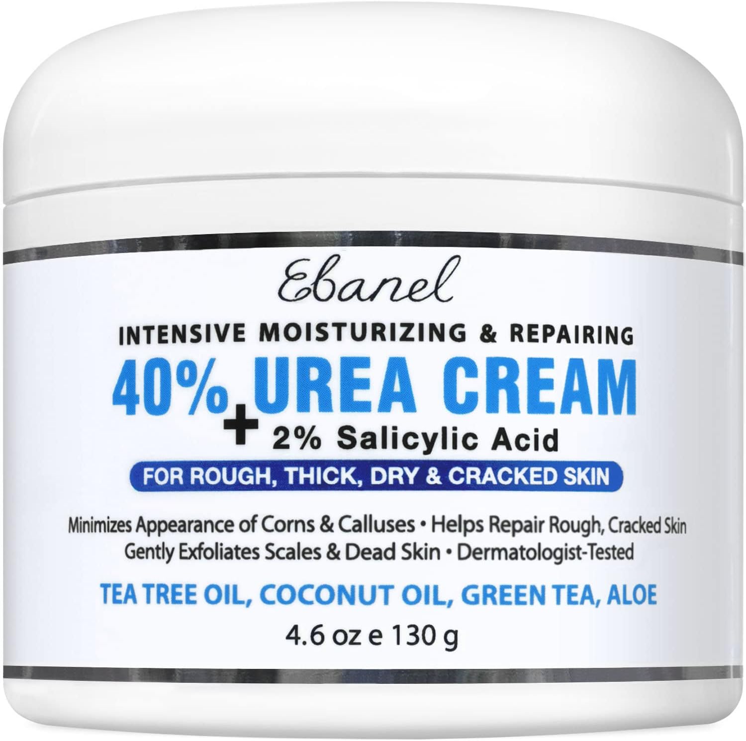 Ebanel Urea Cream 40% plus Salicylic Acid 2%, Foot Cream Ebanel Urea Cream 40% plus Salicylic Acid 2%, Foot Cream for Dry Cracked Feet Heels Knees Elbows Hands Repair Treatment, Foot Moisturizer Corn Callus Dead Skin Remover Toenail Softener for Feet Care