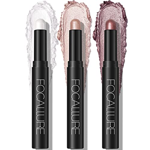 FOCALLURE 3 Pcs 2 in 1 Eyeshadow and Eyeliner Pen, FOCALLURE 3 Pcs 2 in 1 Eyeshadow and Eyeliner Pen, Waterproof Eye Shadow Pencil, Hypoallergenic Eyeshadow, Highlighter Eye Liner, Multi-Dimensional eyes Look, FA38-11116-123