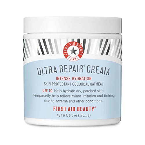 First Aid Beauty Ultra Repair Cream Intense Hydration Moisturizer for First Aid Beauty Ultra Repair Cream Intense Hydration Moisturizer for Face and Body – Rich Whipped Texture For Immediate Skin Hydration, 6 oz