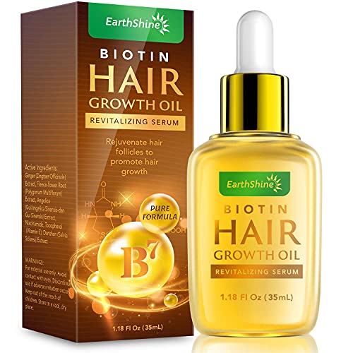 Hair Growth Serum - Biotin Hair Regrowth Oil Prevent Hair Hair Growth Serum - Biotin Hair Regrowth Oil Prevent Hair Loss and Helps Hair Thicker, Stronger, Longer Hair Treatment Men and Women 1.18 Oz (35 mL)