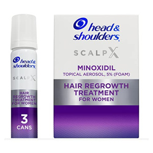 Head & Shoulders Scalp X 5% Minoxidil Hair Regrowth Treatment for Women, Topical Foam, 6 Month Supply, White, 2.11 Fl Oz, Pack of 3