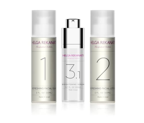 Helga Rekanati Brightening Serum, Facial Cleanser & Face Moisturizer - Helga Rekanati Brightening Serum, Facial Cleanser & Face Moisturizer - 3-in-1 Daily Youth Renewal Skincare Set For Women, All-in-one Formula Hydrates, Corrects Dark Spots, and Smooths Skin, Anti-aging Beauty Treatment