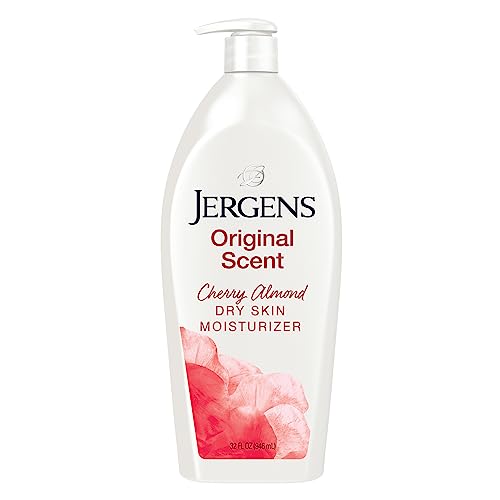 Jergens Original Scent Dry Skin Lotion, Body and Hand Moisturizer Jergens Original Scent Dry Skin Lotion, Body and Hand Moisturizer for Long Lasting Skin Hydration, with HYDRALUCENCE blend and Cherry Almond Essence, 32 Ounce