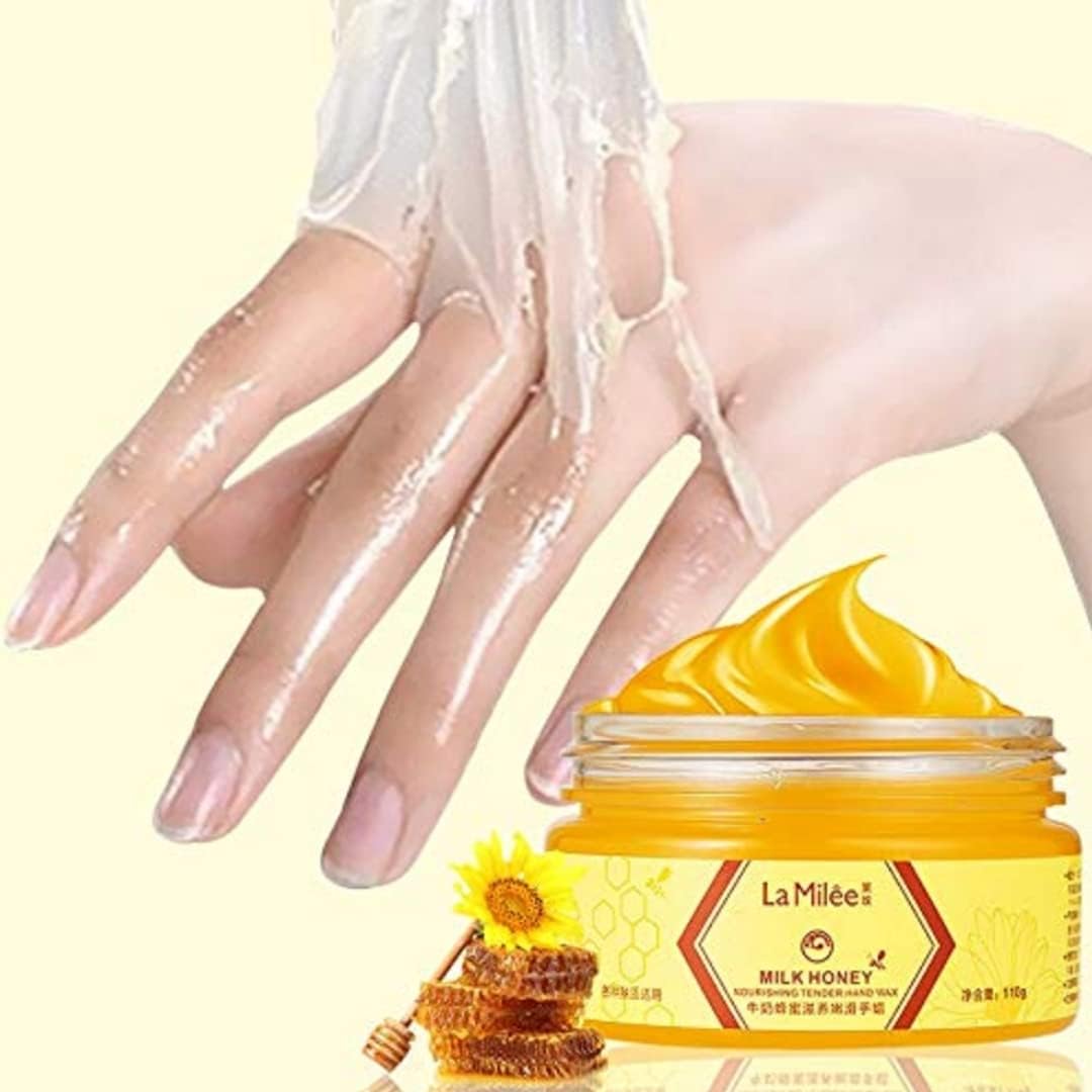 La Milee Hand Mask Milk Honey Peel Off Hand Wax La Milee Hand Mask Milk Honey Peel Off Hand Wax Moisturizing Hydrating Nourishing Exfoliating Hand Film Hands Care paraffin110g