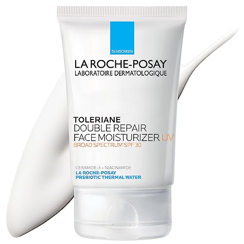 La Roche-Posay Toleriane Double Repair UV SPF Moisturizer for Face, La Roche-Posay Toleriane Double Repair UV SPF Moisturizer for Face, Daily Facial Moisturizer with Sunscreen SPF 30, Niacinamide and Glycerin, Oil Free, Moisturizing Sun Protection