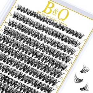 Lash Clusters 40D-0.07D-9-16MIX B&Q LASH Individual Lashes 280 Clusters False Eyelash 20D 30D 40D Lash Clusters Extensions Individual Lashes Cluster DIY Eyelash Extensions at Home (40D-0.07D,9-16MIX)