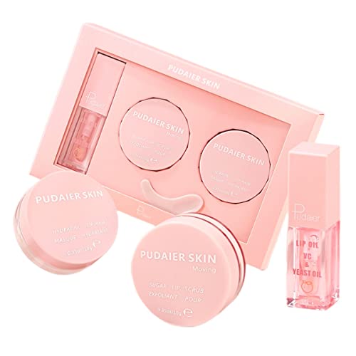 Lip Care Kit, Hydrating Lip Glow Oil, Moisturizing Lip Mask, Lip Care Kit, Hydrating Lip Glow Oil, Moisturizing Lip Mask, Exfoliating Lip Scrub, 3 Pcs Lip Care Plumping Makeup Set for Shiny and Nourishing Lips, Dry Lips Treatment