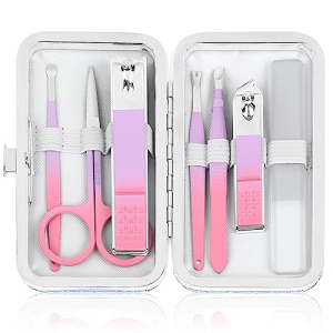 Manicure Set Women Nail Clipper Set Travel Manicure Kit with Glass Nail File Stainless Steel Nail Clippers with Case Nail Grooming Kit Nail Kit Nail Personal Care Set Gift for Women