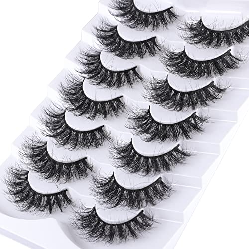 Mebver False Eyelashes Cat Eye Lashes Faux Mink Lashes Natural Mebver False Eyelashes Cat Eye Lashes Faux Mink Lashes Natural Look Fluffy Wispy Lashes That Look Like Extensions Pestañas Postizas D Curl Lash Strips Short Fox Eye Lashes 7 Pairs Pack