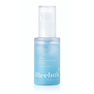 Meebak Hyaluronic Acid Serum for Face with Vitamin C, CICA, Women, Anti Aging, Glow, Hydrating, Korean, 1.01 fl oz