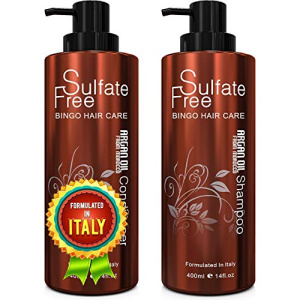 Moroccan Argan Oil Shampoo and Conditioner Set - Sulfate Free, Anti Frizz Hydrating Care for Women - Deep Moisturizing Treatment for Color, Keratin Treated, Curly, Damaged and Dry Hair
