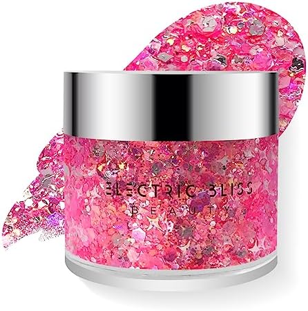 Neon Pink - Body Glitter Gel for Body, Face, Hair Neon Pink - Body Glitter Gel for Body, Face, Hair - Vegan & Cruelty Free - Electric Bliss Beauty (Neon Pink)