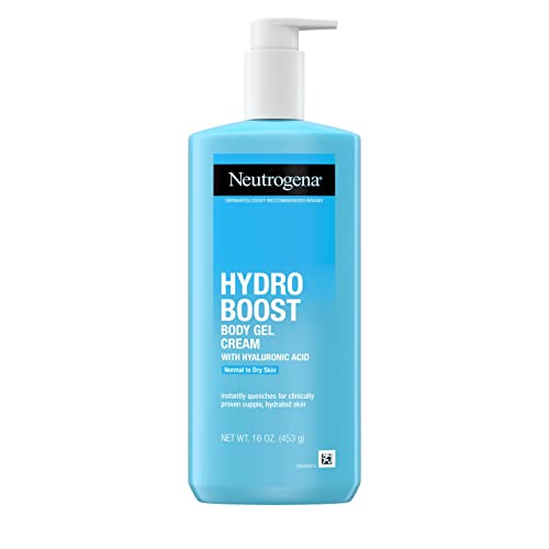 Neutrogena Hydro Boost Body Moisturizing Gel Cream with Hyaluronic Acid, Neutrogena Hydro Boost Body Moisturizing Gel Cream with Hyaluronic Acid, Non-Greasy & Fast Absorbing, Lightweight Hydrating Body Lotion for Normal to Dry Skin, Paraben- & Dye-Free, 16 oz