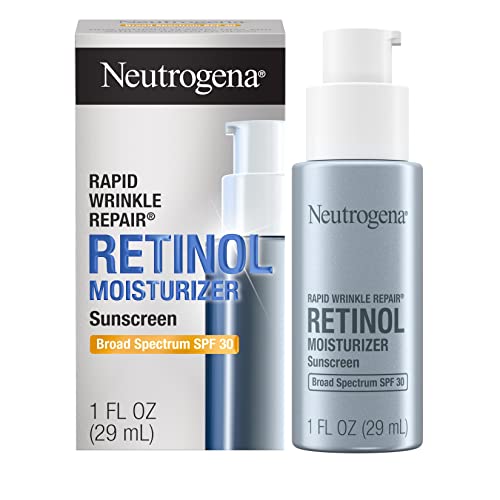 Neutrogena Rapid Wrinkle Repair Retinol Face Moisturizer with SPF 30 Neutrogena Rapid Wrinkle Repair Retinol Face Moisturizer with SPF 30 Sunscreen, Daily Anti-Aging Face Cream with Retinol & Hyaluronic Acid to Fight Fine Lines, Wrinkles, & Dark Spots, 1 fl. oz