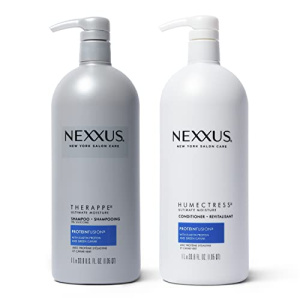 Nexxus Shampoo and Conditioner Therappe Humectress 2 Count for Dry Hair Silicone-Free, Moisturizing Caviar Complex and Elastin Protein 33.80 Fl Oz (Pack of 2)