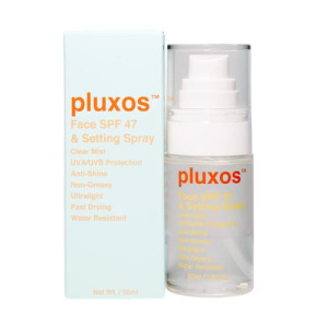 PLUXOS 47 - SPF47 Facial Sunscreen - 3-in-1 Skincare Sunscreen & Setting Spray - Clear, Lightweight, Mist Spray - Fight Acne, Anti-Aging, Cell Repair, Non-Pore Clogging