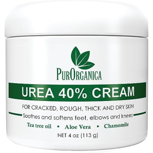 PurOrganica Urea 40% Foot Cream - Corn, Callus and Dead Skin Remover - Moisturizer & Rehydrater - For Thick, Cracked, Rough, Dead & Dry Skin - For Feet, Elbows and Hands - Made in USA