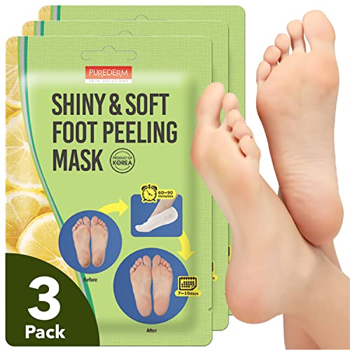 Purederm Shiny & Soft Foot Peeling Mask (3 Pack) – Purederm Shiny & Soft Foot Peeling Mask (3 Pack) – Exfoliating Foot Peel Spa Mask for Baby Soft Skin