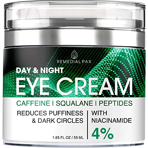 REMEDIAL PAX Eye Cream for Dark Circles and Puffiness, Bags REMEDIAL PAX Eye Cream for Dark Circles and Puffiness, Bags Under Eyes Treatment, Anti-Aging Collagen Eye Cream for Wrinkles, Day & Night Caffeine Eye Cream with Niacinamide Dimethicone