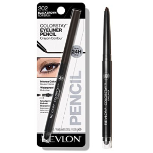 Revlon Pencil Eyeliner, ColorStay Eye Makeup with Built-in Sharpener, Waterproof, Smudgeproof, Longwearing with Ultra-Fine Tip, Black Brown, 0.01 Oz