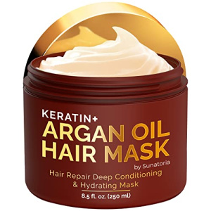 SUNATORIA NEW Argan Oil Hair Mask with Keratin - Hair Conditioner for Dry, Damaged, Frizzy Hair & Split Ends - Hair Treatment Serum for Hair Repair & Hydrating - Hair Moisturizer with Omega 3, 9, Vitamin E