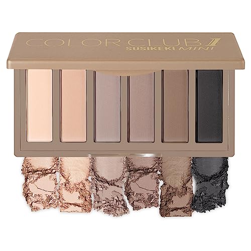 SUSIKEKI 6 Colors Mini Naked Eyeshadow Makeup Palette Neutral Nude SUSIKEKI 6 Colors Mini Naked Eyeshadow Makeup Palette Neutral Nude Smoky Eye Shadow Taupe & Brown Matte Make Up Pallet with Mirror Highly Pigmented Long Lasting Waterproof Travel Size Gift Kit 01