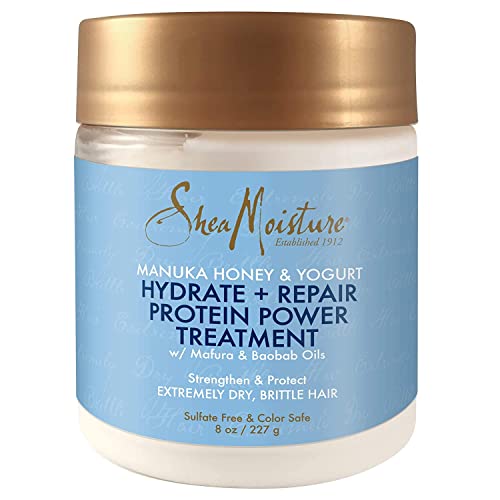 Shea Moisture Manuka Honey & Yogurt Hydrate + Repair Protein Power Treatment, Hair Shea Moisture Manuka Honey & Yogurt Hydrate + Repair Protein Power Treatment, Hair Mask, Deep Conditioner and Hair Treatment, 8 oz