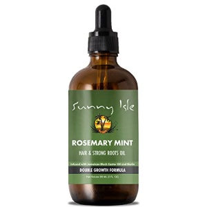 Sunny Isle Rosemary Mint Hair and Strong Roots Oil 3oz | Infused with Biotin & Jamaican Black Castor Oil | Strengthen and Nourish Hair Follicles | Dry Scalp, Split Ends