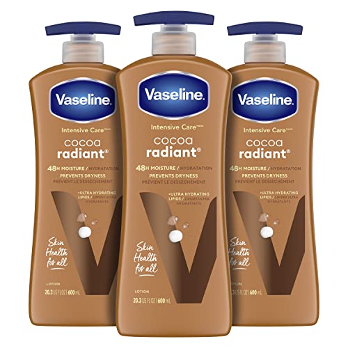 Vaseline Intensive Care Body Lotion for Dry Skin Cocoa Radiant Vaseline Intensive Care Body Lotion for Dry Skin Cocoa Radiant Lotion Made with Ultra-Hydrating Lipids and Pure Cocoa Butter for a Long-Lasting, Radiant Glow 20.3 oz, Pack of 3